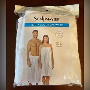 White Terry Cloth Unisex Spa Wrap